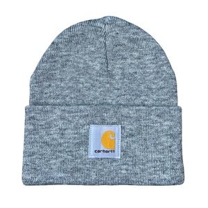 Carhartt Watch Cap Beanie Hat Heather Gray With Orange Logo Mens/Womens One Size